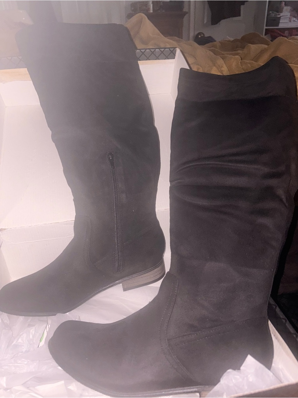 City Chic Black Over-the-Knee Suede Boots